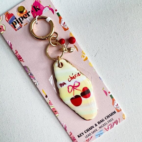 Piper K Cherry Print Keychain - Picture 4 of 6